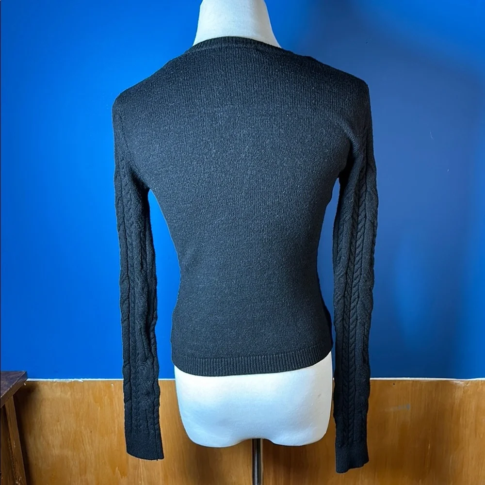 Black Cable Knit Sweater - Picture 4 of 7